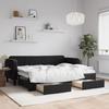 VidaXL Daybed with Trundle and Drawers Black 80x200 Cm Velvet 3197108