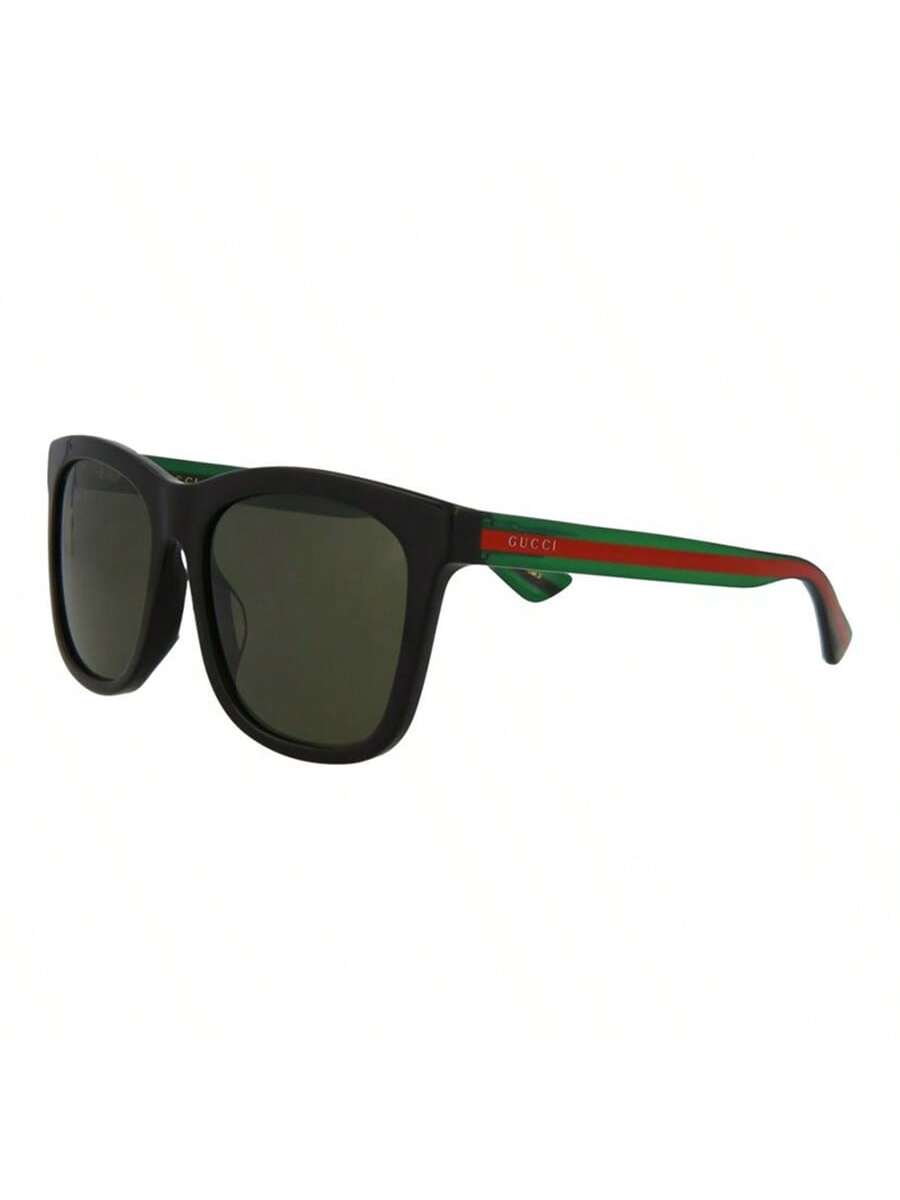 

Чоловічі сонцезахисні окуляри Gucci GG0057SK-002 Квадратні з культовими зелено-червоно-зеленими дужками Web чорний
