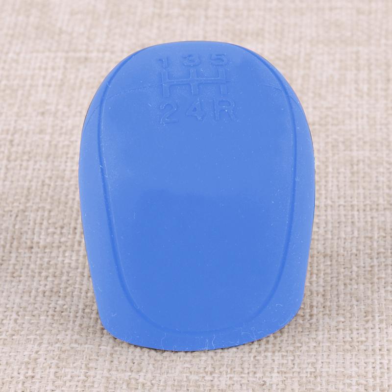 5 Speed Universal Car Gear Shift Shifter Knob Cover Handbrake Sleeve Protector Blue Silicone