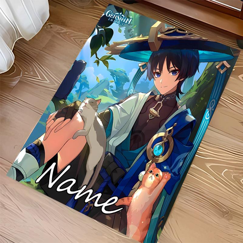 Custom personalization Genshin Impact characters Print Area Rug - Soft, Washable Non-Slip Indoor Mat,Living Room,Home&Office Decorative Rug