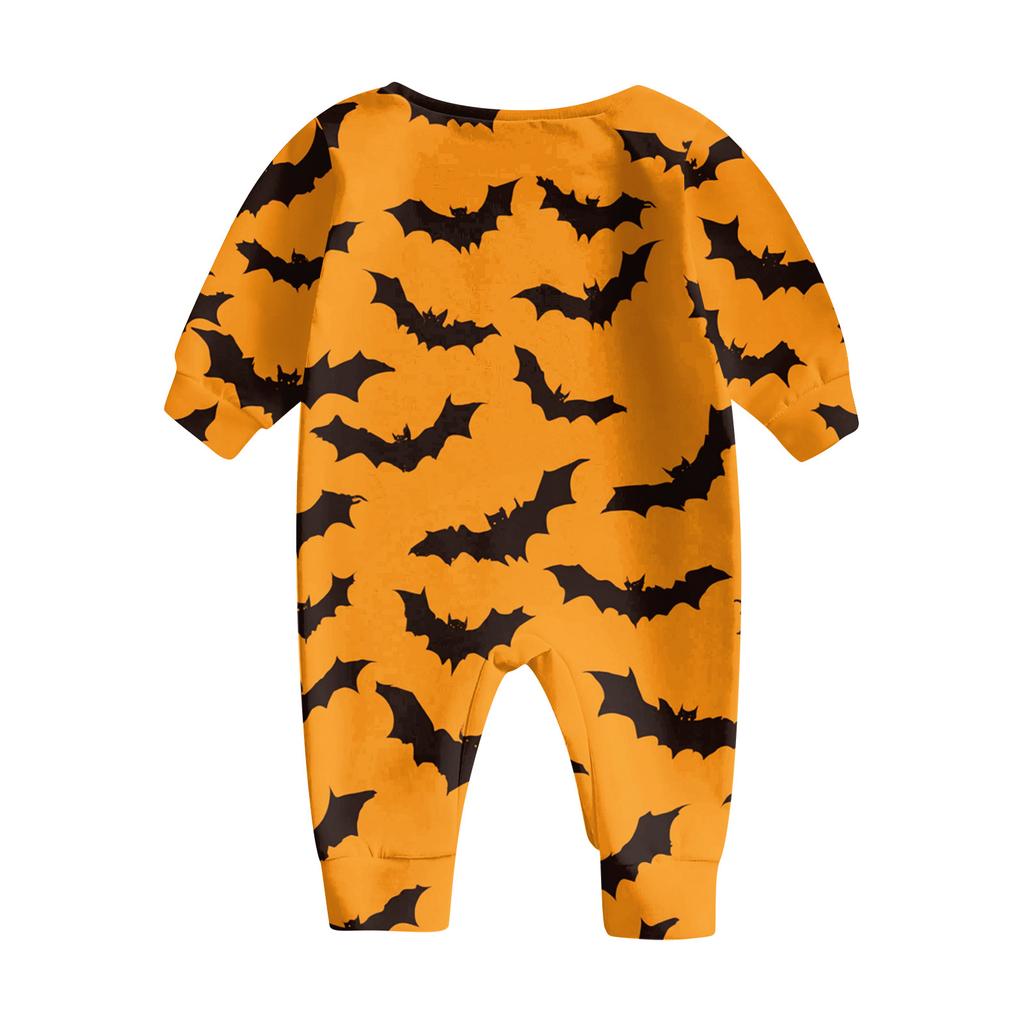 Family Matching Halloween Print Pajama Set with Button Neck for the Whole Family
