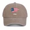 Distressed USA Flag Baseball Cap Polyester Adjustable Outdoor Summer Travel Hat