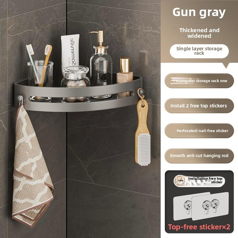 

Без перфорации полка для ванной комнаты туалет умывальник унитаз настенный треугольный стеллаж для хранения туалетная стойка gray single layer