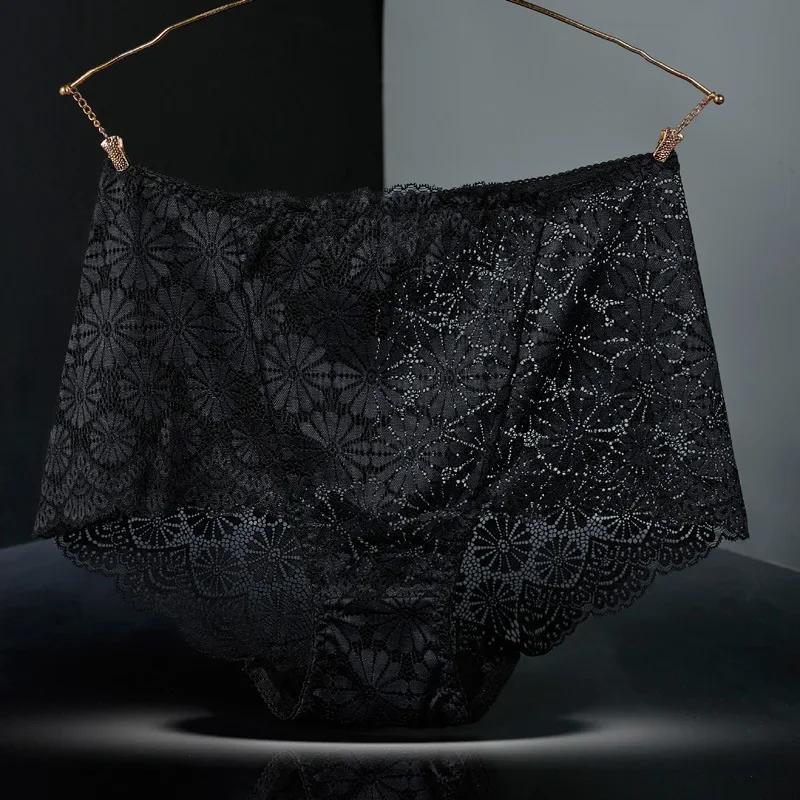 underwear women High-waisted sexy lingerie women hollowed-out lace plus size panties briefs ropa interior femenina ropa mujer