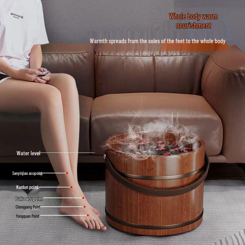 Draagbare Voetenbad Houten Emmer van Cederhout - Voetenbadkuip van Massief Hout