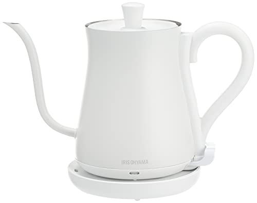 Iris Ohyama Electric Kettle, Drip Type, 600ml, Antique Style, White, IKE-C600-W, Energy Saving