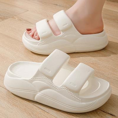 Outer Wear Thick Bottom Non-slip Indoor Cool Slippers Sandals New Summer Couple Home White Beige Black Pink
