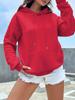 Women's Autumn & Winter Solid Color Casual Loose Pullover Hooded Sweatshirt