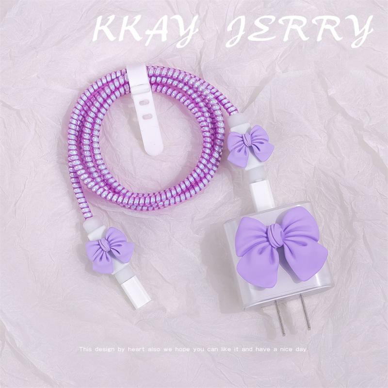 

Защитный чехол для зарядного устройства Apple 20 Вт. Защитный чехол подходит для iPhone. Защитный чехол с головкой кабеля в стиле банта. one size