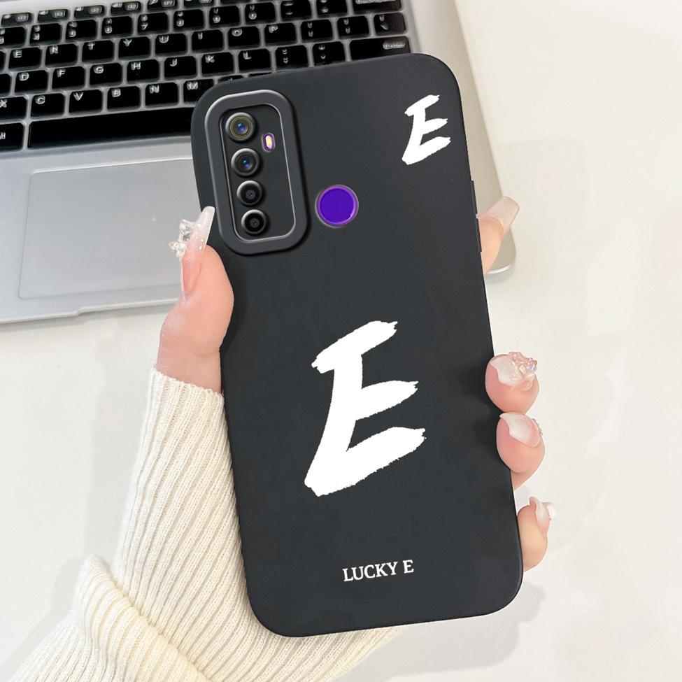 For Realme 5i RMX2030 6i RMX2040 Cover For Realme 6i Case Simple Fashion Letters A-Z Pattern Design Silicone Shockproof Bumper