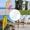 Advertising Flag Pole, 12 X Feather Flag Bundles with Ground Spike, 16 Ft Windless Flag Pole Sets with Ground Mounting Stake, 6pcs Swooper Flag Pole
