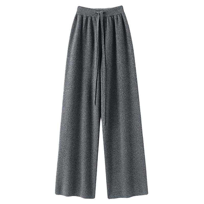 2024 Autumn/Winter Women's 100% Pure Cashmere Wide-Leg Knitted Pants