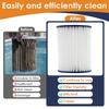 Handheld Spa Filter Clean Brush Double Row Nozzle Universal Pool Cartridge Filter Brush for Most Standard Pool Hot Tub Filters