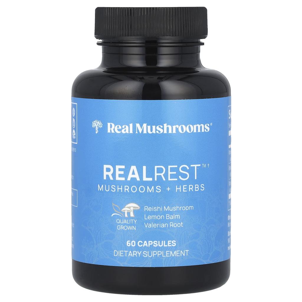 Realrest, Mushroom + Herb, 60 Capsules