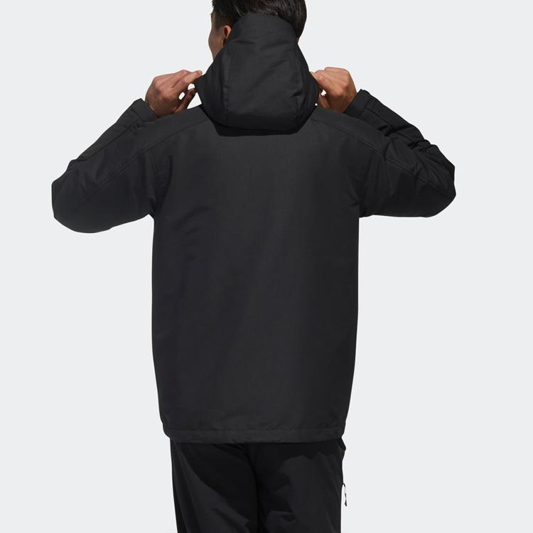Adidas 3-in-1 Down Jacket with Detachable Hood and Multiple Pockets Men Outerwear Black GP2916