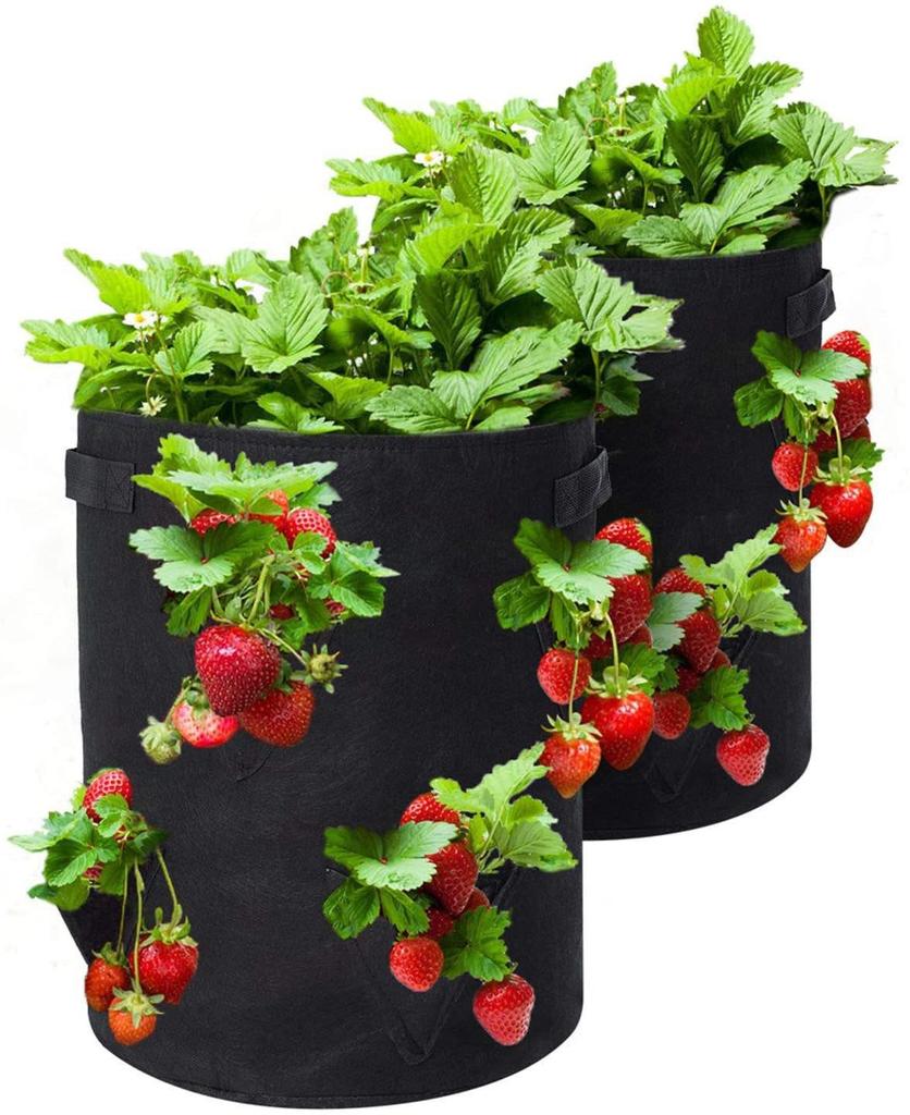 Bolsa de Plantación de Fieltro Duradera con Abertura Redonda para Fresas y Patatas