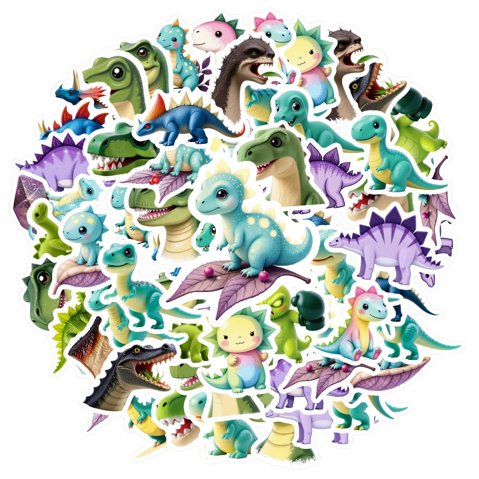 35pcs Cartoon Dinosaur Stickers Playful Cute Stickers DIY Stickers For Guitar Laptop Helmet Skateboard Laptop DIY