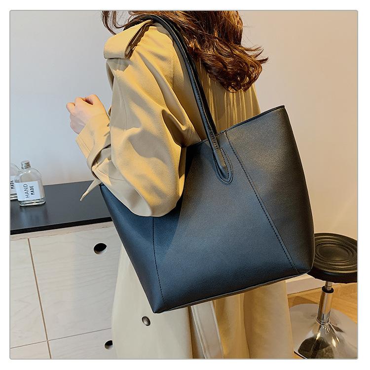 New Large Capacity Faux Leather Tote Bag for Women Office Commute Shoulder Handbag Casual Work Purse