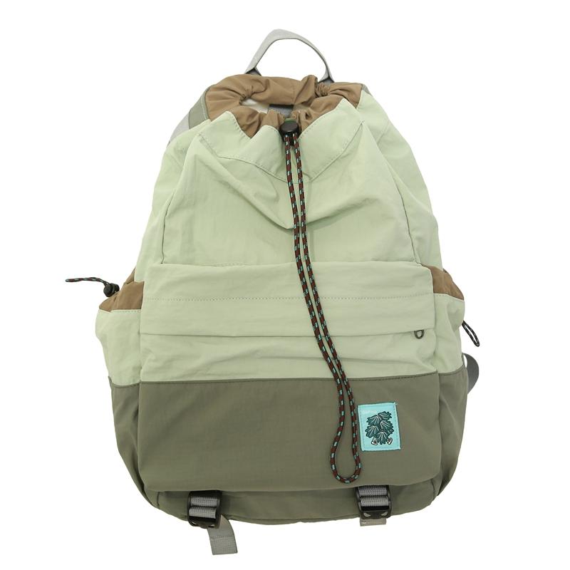 

Легкий школьный рюкзак на шнурке, студенческий рюкзак с цветными блоками для занятий спортом на открытом воздухе, альпинизма, дорожная сумка большой емкости зелёный