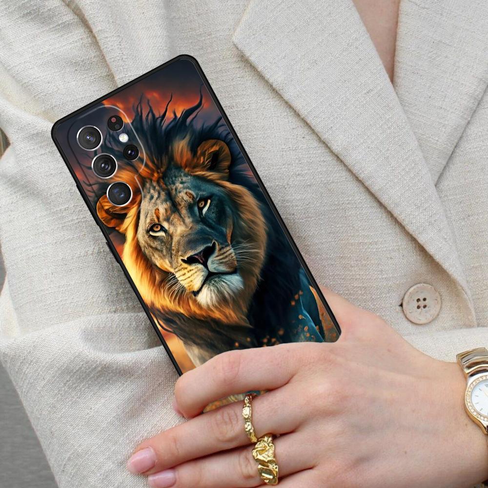 Ferocious Lion Cell Phone Case for Samsung Galaxy S26 Ultra S25 S24 S23 S22 S21 S20 Note10 Cover