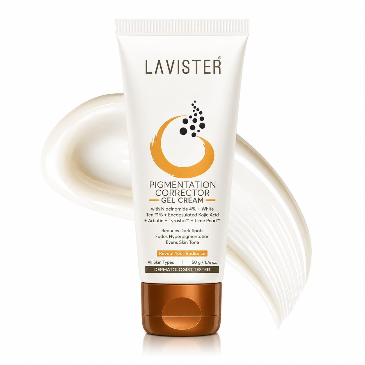 Lavister Pigmentation Corrector Gel Cream | Dermatologist-Tested Anti-Pigmentation Cream for Men & Women | Reduces Dark Spots, Evens Skin Tone | 4%