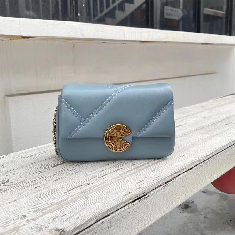 

Женская сумка из коровьей кожи, ромбовидная, маленькая, с золотистой шариковой цепочкой, маленькая квадратная сумка, женская классическая, легкая, роскошная, в стиле ретро, OL, на плечо, сумка-мессенджер синий