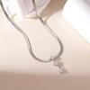 Titanium Steel High-Grade Snake Bone Chain Necklace Women'S Light Luxury Simple Square Zircon Pendant Necklace