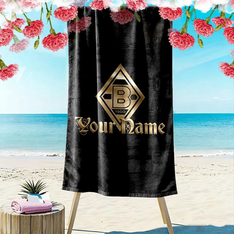 Borussia Custom Name Print Beach Towel, Large Soft Quick Dry Towel for Beach Camping Swimming