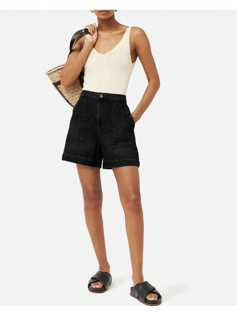 Women's High Waist Wide Leg Denim Shorts Casual Summer Jean Shorts with Pockets