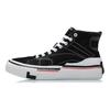 LiNing Canvas Hi Slip Resistant Cushioning Abrasion Resistant Lightweight High top Skateboard Shoes Women's Black White AECR008-4