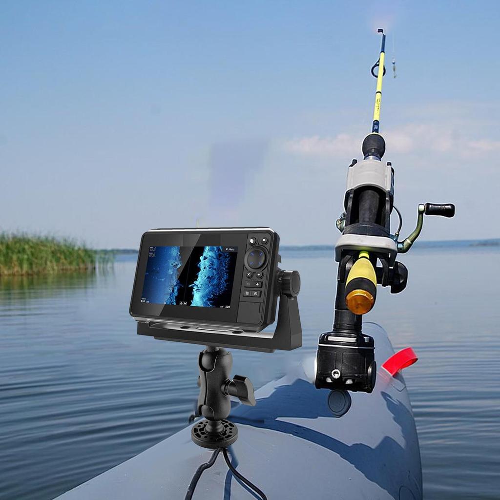 Fish Finder Bracket 360 Degree Swivel Ball Mount Electronic Fish Finder Mount Base Fishfinder Plate Inflatable Kayak Accessorie