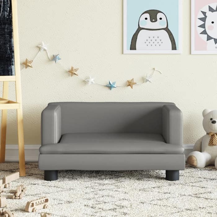 VidaXL Children's Sofa Grey 60x40x30 Cm Faux Leather, Mini Sofa, Mini Sofa Chair, Mini Sofa for Children, Sofa of 3196327