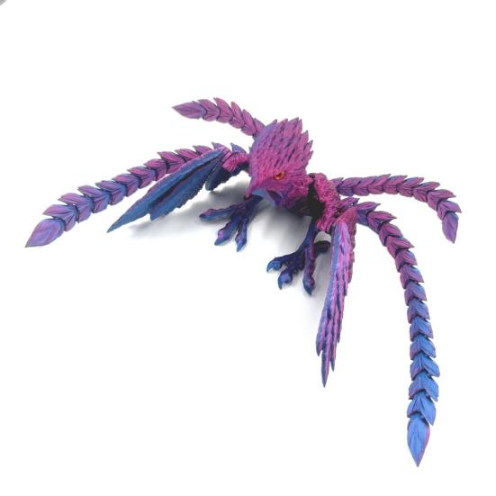 3D Printed Phoenix Ornament Articulated Phoenix Fidget Toy Flexible Phoenix Bird Toy Animal Centerpiece for Stress Relief Desk Display