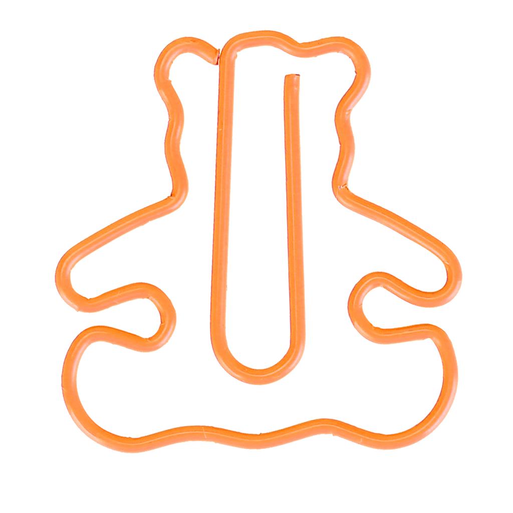 20PCS   Plastic Coated Wire Paperclip Bear Shape Bookmark Clip File Notebook Holder