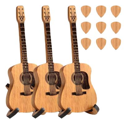 Wooden Acoustic Guitar Pick Box Plectrum Container with Stand & Guitar Picks Guitar Pick Storage Box for Guitar Players Lovers