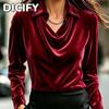 Moda Donna Girocollo Manica Lunga Autunno Inverno Casual Camicie & Bluse