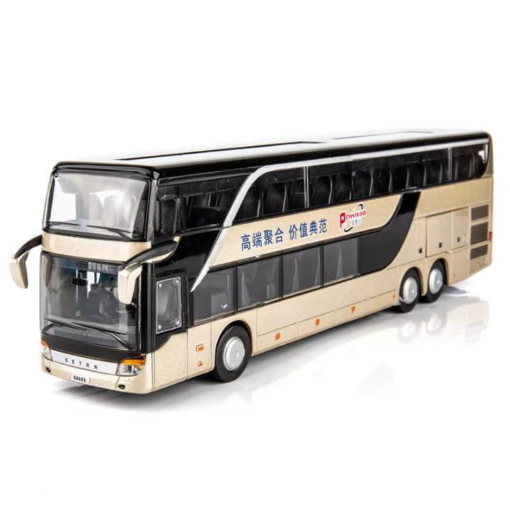 

Children Toy Luxury Bus Double decker Bus Children Toy Model Simulation Bus Alloy Bus Return Sound and Light Toy Car Gift золотистый