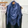 Winter scarf new fashion men's and women's knitted shawl scarf neck piercing large triangle scarf shoulder tassel shawl outside