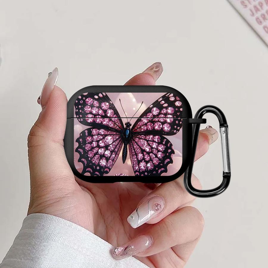 Case For Airpods Pro 4 Pro3 1 2 Pro2 3 Earphone Cases Cover Pink Butterfly Airpods Pro 2