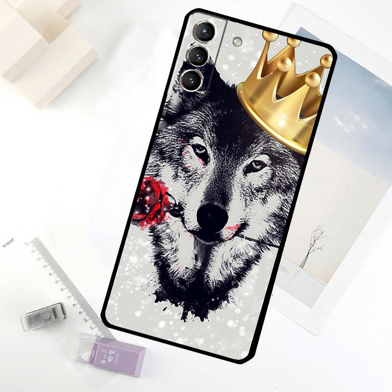 

wolf art black Phone Case For Samsung Galaxy S20 FE S21 S22 S23 S24 S25 S26 Ultra S10 S25 Plus S25 FE Cover Galaxy S24 Plus