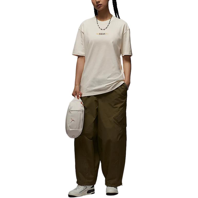 Jordan Oversized Fashion Sports Comfortable Breathable Short Sleeve T-Shirt Women Tops Sail-White IF0380133