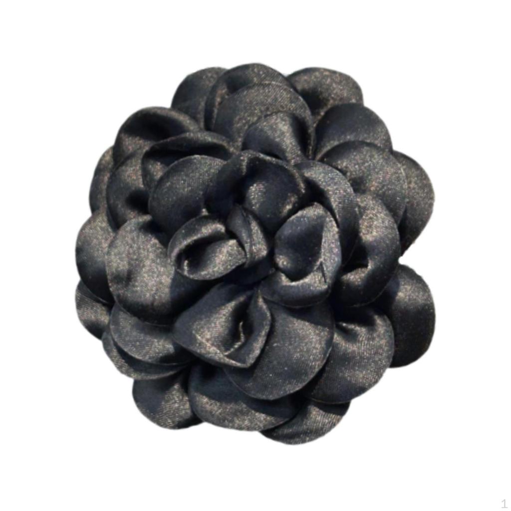 Camellia Flower Brooch for Women, Large Hair Clip And Lapel Pin Dress Accessories