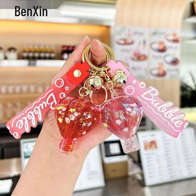 Exquisite Hot Air Balloon Oil-Filled Keychain Pendant - Elegant Car or Bag Accessory