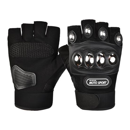

1 пара унисекс мотоциклетных перчаток, оболочка из нержавеющей стали, половина пальца, застежка-липучка, тонкий раздел, для занятий спортом на открытом воздухе, для единоборств, фитнеса, велосипедные принадлежности чёрный