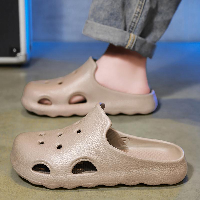 

Модные шлепанцы-мюли для мужчин обувь тренд 2025 уличные шлепанцы домашние сандалии слайды ЭВА мягкие нескользящие уютное ощущение облака 40-41 абрикосовый