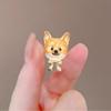 1Pc Cute Dog Brooch with Bow Lovely Shiba Inu Animal Brooches Pins for Women Men Jewelry Accessories Party Gifts
