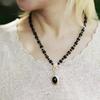 Premium Fashion Light Luxury Simple Natural Stone Tiger Eye Pendant Short Clavicle Necklace Choker Holiday Gifts Jewelry