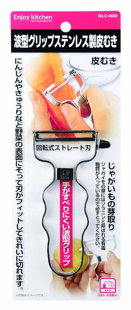

PEARL METAL ENJOY KITCHEN Wave Grips Stainless Steel Peeler in [Made Japan] C-4660