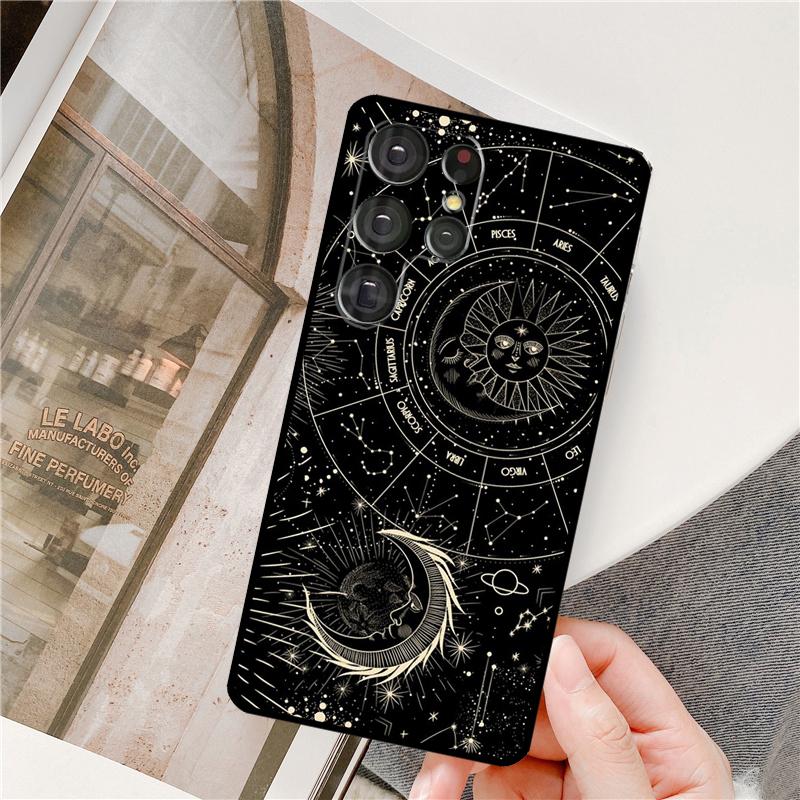 Crescent Moon Sun Phone Case For Samsung Galaxy S25 Ultra S9 S10 S20 S22 S21 Plus S23 FE S24 Ultra Full Cover