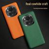 Genuine Leather Cowhide Lychee Pattern Protective Cover for Honor Magic 4 Pro Ultimate Edition